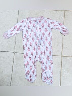 Milkberry Soft Pink Floral Bamboo Footed One-Piece for Kids
